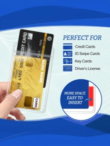 1个/10个/20个PVC透明卡夹，适用于保护身份证、学生证、公交卡、工作卡、餐卡、即影即有照片、偶像卡、证件照、返校用品、学校和办公用品