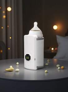 1pc 6-Gear Temperature Display Bottle Warmer With Rechargeable Battery, Warmer & Bottle Heater For Babies, Portable USB Heated Leather Gift, Suitable For Newborn Baby Boys And Girls