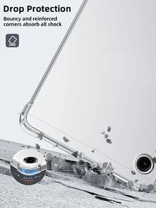 Shock-Proof & Anti-Fall Soft Transparent TPU Protective Case Compatible With Ipad, Galaxy Tab, MediaPad, Also Suitable For Honor Pad, Tab Mi Pad, Redmi Pad And Other Tablets, Anti-Scratch - Clear - View 3