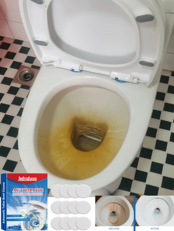 jakehoe 12 Stück/Packung Sprudeltabletten zur Toilettenreinigung, Toilettenreiniger, Geruchsentferner, Entkalkung, Lufterfrischer mit langanhaltender Wirkung