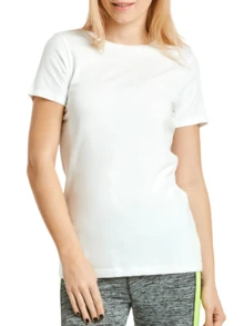 Women's 95% Cotton T-Shirts Crew Neck Classic Fit Short Sleeve T Shirt Tee Tops Regular Size, Basic Layering Top Women's Cotton Workout Crew-Neck Short Sleeve Breathable Casual Athletic Yoga Summer Tops Basic Tee Activewear - 白色 - 查看 1