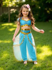 Conjunto de Top e Calça de Moda Jovem para Festa