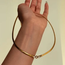 1 件 18K 镀金不锈钢锆石装饰项圈，适合女性日常佩戴和婚礼佩戴作为礼物 - 項圈 - 查看 5