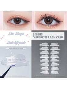 Libeauty 8 Pairs Of Eyelash Lift Shields, High Viscosity,Self-Adhesive, Stick To Skin Without Glue, Super Elastic, Reusable After Cleaning, Suitable For All Lengths Of Eyelashes, Soft And Long Malleable, Fast Upper Hand, Suitable For Salon And Diy