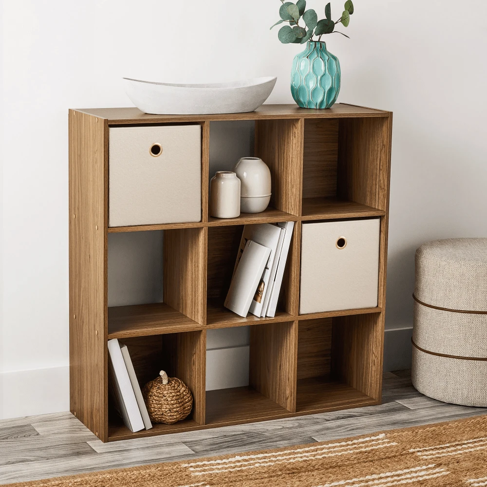 11" 9-Cube Storage Organizer - Warm Walnut - 查看 1