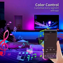 NBBUFF 3.28ft-100ft Smart RGB Color Changing Led Strip Lights With 44Key Remote And APP Control, Music Sync, Adjustable Brightness & Speed, Easy Installation For Bedroom, Ceiling, Party, Christmas Decor, TV Background Light, Room Decor Lights