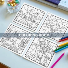 GDTME 1本20厘米 x 20厘米，24页可爱迷人的猫咪插画涂色书，成人涂色活动，缓解压力，软封面，完美的放松创意之选，适合母亲节、父亲节、复活节、婚礼季礼物、送给妈妈的礼物、K-Pop周边、学校用品、涂色书、文具、复活节礼物、房间装饰、学习用品、办公用品、礼品、派对礼品袋填充物、玩具、2026年毕业派对用品。 - 寧靜時刻 - 查看 8