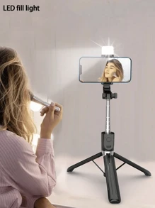 Trípode de 170 cm /66 .93 pulgadas, un trípód de selfie reutilizable con control remoto inalámbrico, adecuado para varios modelos de teléfonos móviles e ideal para transmisiones en vivo al aire libre, selfies de video y uso portátil. Sirve como soporte de trápodes para escenarios como vacaciones de verano, viajes, actividades al exterior y transmisión en directo. Para vacaciones, viaje, eventos al Aire Libre, transmisión de transmisiones, grabación estable