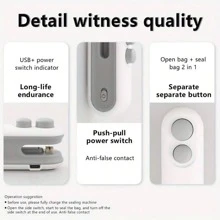 1 Stück Mini wiederaufladbare 2-in-1 Beutelversiegelung mit Schneidklinge, Kunststoffbeutel Heißsiegelgerät zum Frischhalten von Lebensmitteln, kleine elektrische Vakuumversiegelerin, USB-Ladeversiegelerin für Lebensmittellagerung