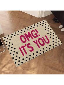 1pc Whimsical Polka Dot Welcome Mat, Machine Washable, Suitable For Kitchen, Dining Room, Hallway, Bathroom, Bedroom, Party, Patio Decor, Gifts, Home Atmosphere, Spring Decor, Summer Holiday Decor, Seasonal Summer Decor, Personalized Home, Fashionable Home