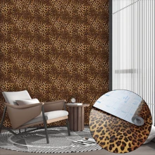 1 Roll Leopard Print Peel And Stick Wallpaper, Removable Texture Wall Paper, Unique Cheetah Contact Paper For Bedroom And Bathroom, 950*45cm/374*17.71inch