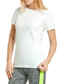 Women's 95% Cotton T-Shirts Crew Neck Classic Fit Short Sleeve T Shirt Tee Tops Regular Size, Basic Layering Top Women's Cotton Workout Crew-Neck Short Sleeve Breathable Casual Athletic Yoga Summer Tops Basic Tee Activewear - 白色 - 查看 2