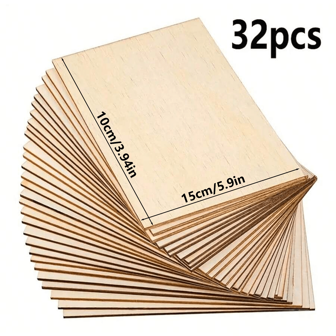 14 件、24 件、32 件未完成胶合板工艺板 - 尺寸为 5.91 英寸 X 3.94 英寸，厚度为 2 毫米，兼容激光切割、雕刻和木材燃烧 - 多功能胶合板，尺寸为 5.91 英寸 X 3.94 英寸，厚度为 2 毫米。