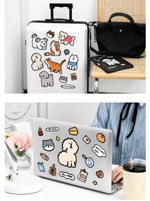 1 pezzo - Adesivo decorativo in carta sintetica a tema cartone animato, adesivo decorativo per borse Guka, per telefono cellulare, computer, valigia, tablet, con divertenti adesivi multipli di cani e gatti