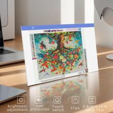 Elapoid 1 件用于钻石画的 LED 灯垫，超大艺术家描图灯箱复印台，超薄可调亮度手工艺品 DIY LED 描图灯垫，用于纹身绘画、流媒体、素描、动画、模板绘制、圣诞节万圣节礼物（尺寸：A2/A3/A4/A5；颜色：黑色/红色/蓝色/黄色） - 藍色 - 查看 10