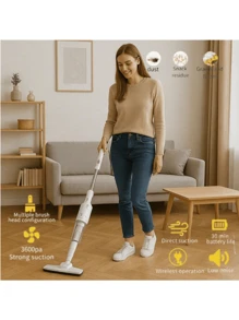 مكنسة كهربائية لاسلكية متعددة الاستخدامات ، مكنسة منزلية وللسيارة ، مكنسة كهربائية محمولة خفيفة الوزن بدون أكياس ، يمكن حملها أو دفعها باليد ، مناسبة للسجاد والأرضيات وشعر الحيوانات الأليفة والأرضيات الصلبة