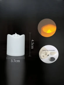 12 Pcs Flameless LED Wishing Candles, 200+ Hours Flickering Electric Tea Lights, LED Tea Lights With Timer Flicker, Miniature Flameless Candle Tea Lights, Warm White Battery Powered Tea Lights For Wedding, Anniversary, Engagement, Romantic Decor, Christmas Party, Halloween Decor, Home Indoor Decoration - 暖白光 - 查看 9