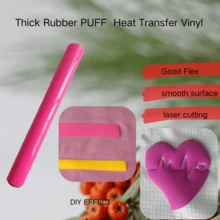 1pc 17.7INx11.8IN Thick Rubber PUFF Heat Transfer Vinyl - Multicolor - View 12