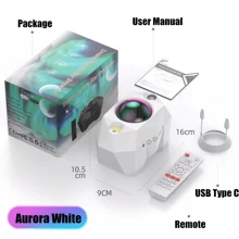 Proiettore Bluetooth Aurora, funzione timer personalizzata, luce notturna atmosferica a LED con galassia e stelle per decorazione camera da letto, regalo