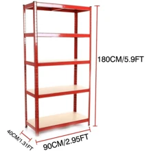 Shelving Unit Garage Storage Shelves 5 Tier Metal Shelf Rack Boltless Design Height Adjustable For Garage Home Shop Shed Industrial Warehouse - H 150 x W 70 x D 30 Cm - View 3
