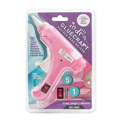 INDRA Pistola silicon delgado interruptor calidad premium multiuso diy ind0809 herramienta manualidades decoración resistente fácil uso escolar industrial