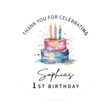 4-26cm personalisierte Geburtstags-Aufkleber, bedruckte Aufkleber mit Ihrem Text, Papieraufkleber in verschiedenen Größen und Materialien, farbecht, perfekte Partydekoration für Geburtstage, Aufkleber "Alles Gute zum Geburtstag", Cupcake-Aufkleber