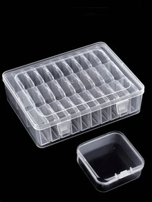 1 Set Includes 1 Large + 30 Mini Bead Storage Set - Clear Plastic Storage Box With Lid, Clear Rectangular Storage For Craft Supplies, DIY Crafts, Bead Storage, Bead And Jewelry Organizer Back To School Dormitory Storage - Clear - View 3