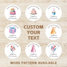 4-26cm personalisierte Geburtstags-Aufkleber, bedruckte Aufkleber mit Ihrem Text, Papieraufkleber in verschiedenen Größen und Materialien, farbecht, perfekte Partydekoration für Geburtstage, Aufkleber "Alles Gute zum Geburtstag", Cupcake-Aufkleber