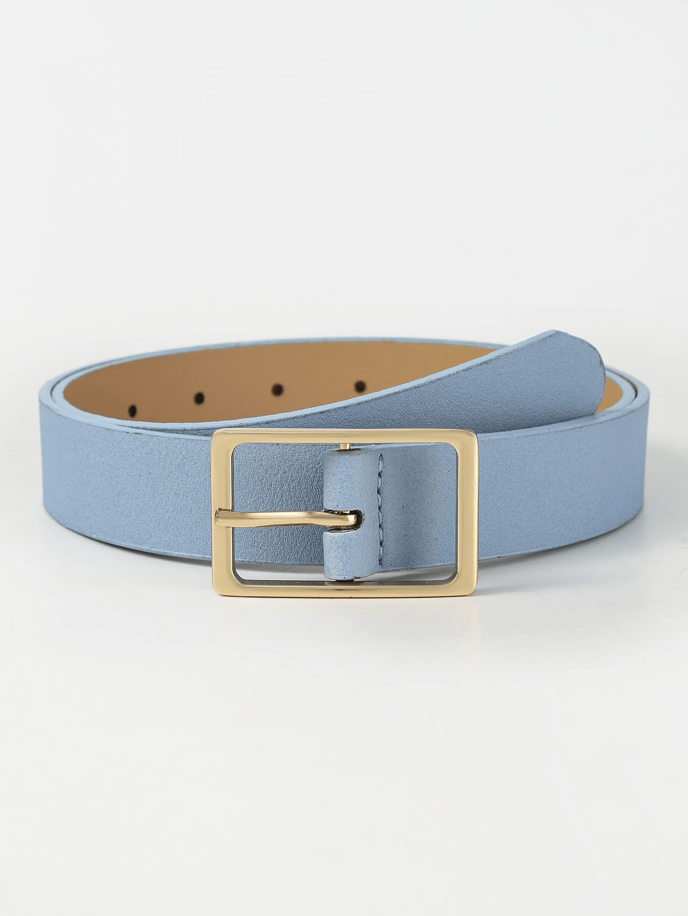 1 条女士多色矩形扣 PU 腰带，适合休闲和日常装饰。