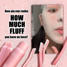 ETHME Hair Identifier Spray For Face Shaving Dermaplaning Tool 4 Pack Skin Body Dermaplaning Spray For Women With 16 Face Razor For Face Shaver Hair Removal Kit Excess Hair Dermaplane Razor For Women Face - Hồng - Xem 5