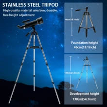 1pc Professional F40070 Astronomical Telescope, Large Eyepiece, 70mm Long Focal Length, Large Objective Lens, 150x Zoom, Portable 4-Layer Ultra-High Adjustable Star Map Tripod, Phone Camera Clip, Backpack, Suitable For Star And Moon Observation, Home Decor, Perfect Holiday Gift - Black - View 11