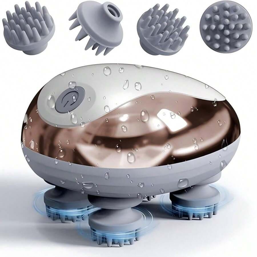 Scalp Massager, Electric Octopus Head Massager, 3 Modes, Scalp And Rubbing, Deep Relaxation, Portable Cordless Head Scratcher Massager For Home, Office,Travel, Ideal Gift For Festivals, 500mAh