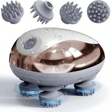 头皮按摩器，电动八爪头部按摩器，3 种模式，头皮和揉搓，深度放松，便携式无绳头部抓挠按摩器，适合家庭、办公室、旅行，节日理想礼物，500mAh - 彩色 - 查看 2