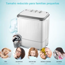 Mini Lavadora Secadora Portátil Grande Luz Azul - Tipo de Enchufe B USA (110-127V) - Ver 4