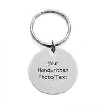 Engraved Actual Handwriting Keychain, Custom Handwritten Photo Quote Keyring For Women Men, Hand Stamped Keepsake Jewelry, Dainty Dad Mom Grandpa Grandma Gift, Christmas Gifts - Silver - View 10