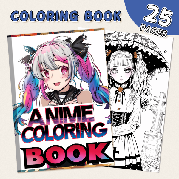 Libro da colorare premium con 25 pagine spesse e illustrazioni dettagliate, taccuino d'arte con illustrazioni su un solo lato, personaggi basati su modelli, adatto per adulti e adolescenti, ideale per il relax e la creatività, regalo perfetto per Ognissanti, Ringraziamento, Natale e altre feste di vacanza, ritorno a scuola, forniture scolastiche