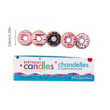 1set/5pcs Cute Donut Shaped Mini Birthday Candles, Party & Cake Topper Decoration - Donut Candle - View 3