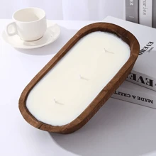 1pc,Wooden Tray Scented Candle Gift Set - Aromatherapy For Sleep, Home Decor, Birthday & Valentine's Day Present For Her, Girlfriend, Women - Premium Soy Wax Candle With Essential Oils, Relaxing Gift Idea