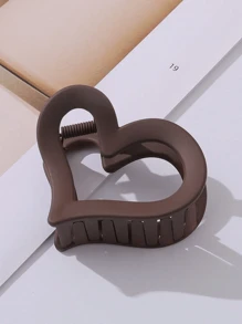 4 szt./1 szt. Damskie średnie rozmiary Czarne, białe, brązowe, khaki 6 cm/2,36 cala Lekkie plastikowe spinki do włosów w kształcie serca, modne uniwersalne, eleganckie, proste minimalistyczne spinki do włosów w jednolitym kolorze, odpowiednie do codziennego noszenia, swobodne, na imprezę, dojazdy do pracy, wakacje, mycie twarzy, makijaż, pasujące stroje powrót do szkoły