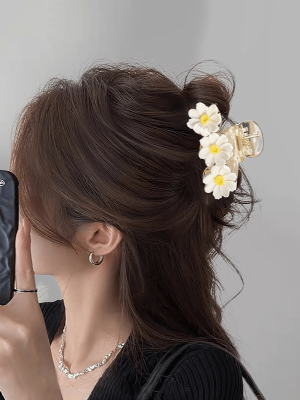 1 stuk Bohemian Street Daisy Flower Decoration Haarklem Half Vastgebonden Haar