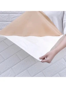 10 件/1 件 3D 墙砖贴纸，易于粘贴和剥离，纯白色矩形自粘防水墙贴，易于清洁和切割，适用于厨房、客厅、浴室、走廊墙纸墙壁装饰墙面装饰 - 彩色 - 查看 3