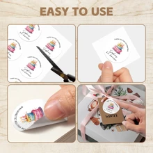 4-26cm personalisierte Geburtstags-Aufkleber, bedruckte Aufkleber mit Ihrem Text, Papieraufkleber in verschiedenen Größen und Materialien, farbecht, perfekte Partydekoration für Geburtstage, Aufkleber "Alles Gute zum Geburtstag", Cupcake-Aufkleber