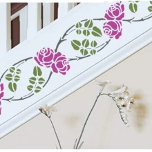 4 件花卉优雅边框模板，适用于墙绘、剪贴簿、相册装饰墙绘剪贴簿着色浮雕相册装饰卡片模板、返校、学校用品 - 白色 - 查看 5