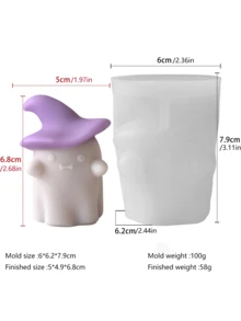 2 Stück Set oder 1 Stück Set Halloween Kerzen Silikonform - Geister Set Design, Kürbis Behälter Design, süßer Stil Design, geeignet zum Herstellen von Halloween Dekorationen, handgefertigten Kunstwerken, Festival DIY Dekorationen, Duftkerzen Herstellung, kann als Festivalgeschenke verwendet werden. Es hat die Eigenschaften von hoher Temperaturbeständigkeit und einfachem Ausformen. - Weiss - Übersicht 8