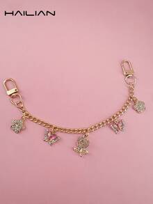 HAILIAN Alloy Bag Extension Chains, Bag Pendants And Shoulder Straps, Inlaid With Diamond Flowers, Bows, Balloon Dogs And Moons, Can Be Used As Bag Pendants, Extension Chains, Bag Shoulder Straps, And Are Also Suitable As Small Gifts For Family, Friends And Lovers On Birthdays, Holidays And Back-To-School Seasons.