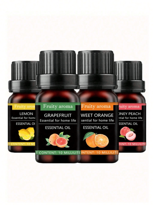 1pc,10ml Fruity Blissful Essential Oil Single Product - Advanced Perfume For Diffuser, Humidifier And Aromatherapy - Pineapple, Raspberry, Sweet Orange, Lemon, Cherry, Grapefruit, Semi Ripe Peach Fragrance, Used To Relax And Enhance Mood