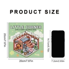 Little Corner 成人著色書，可愛舒適卡通場景放鬆著色頁，適合青少年 - 小角落 - 查看 3