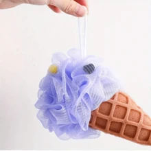 1pc Giant Ice Cream Cone Bath Sponge - Extra Soft & Fluffy Rainbow Shower Pouf For Rich Lather | Cute Large Body Scrubber, Gentle Exfoliating Bath Accessory