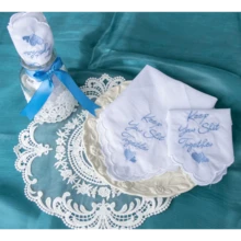 Local Delivery- Ladies Embroidery Cotton White Handkerchiefs Lace Wedding Hankies - Zw-12pcs - 查看 3