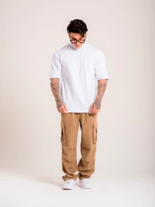 DMUNIZ Oversized Streetwear Basic Turtleneck 3-Shirt Kit - 2 黑色 | 1 白色 - 查看 7